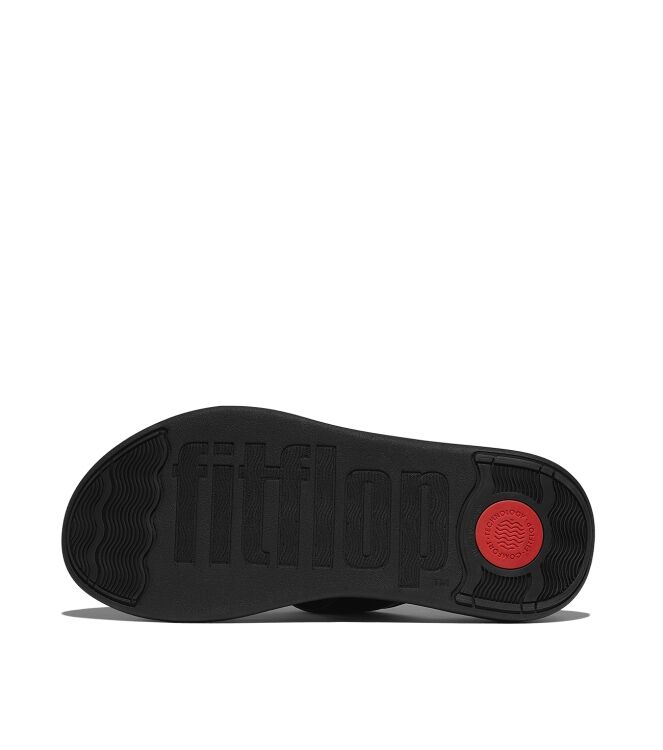 FitFlop f-mode go adjustable flatform toe-post sandals all black Direct leverbaar uit de webshop van www.meijerink-schoenen.nl/