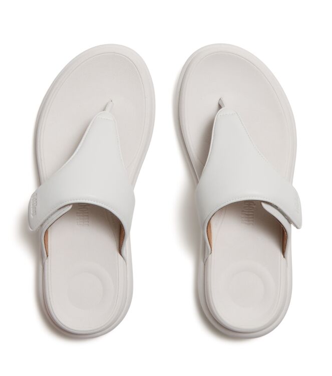 FitFlop f-mode go adjustable flatform toe-post sandals urban white Direct leverbaar uit de webshop van www.meijerink-schoenen.nl/