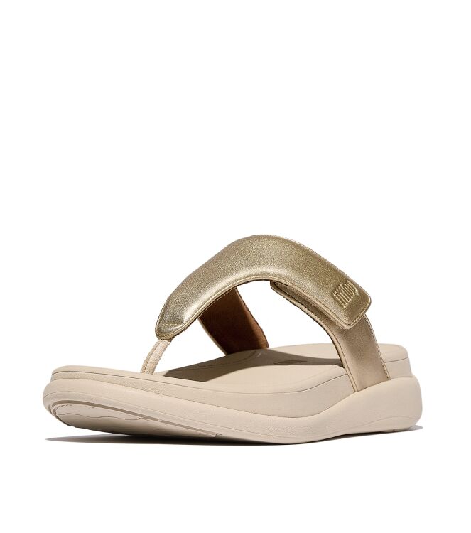 FitFlop f-mode go adjustable flatform toe-post sandals platino Direct leverbaar uit de webshop van www.meijerink-schoenen.nl/