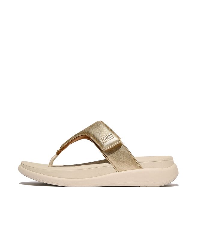 FitFlop f-mode go adjustable flatform toe-post sandals platino Direct leverbaar uit de webshop van www.meijerink-schoenen.nl/