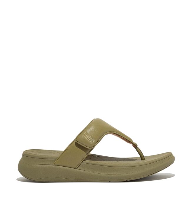 FitFlop f-mode go adjustable flatform toe-post sandals camo-green Direct leverbaar uit de webshop van www.meijerink-schoenen.nl/