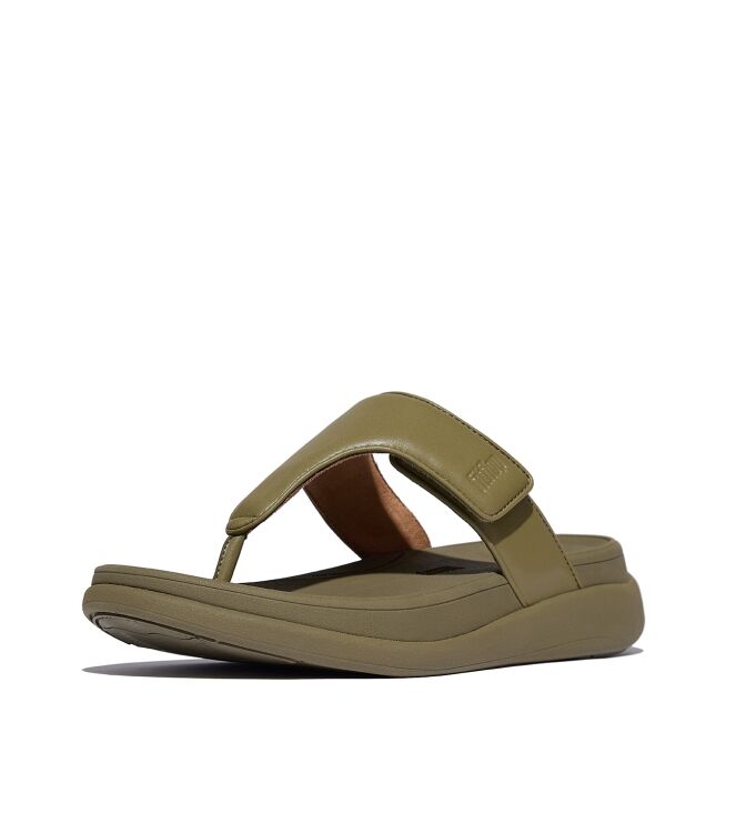 FitFlop f-mode go adjustable flatform toe-post sandals camo-green Direct leverbaar uit de webshop van www.meijerink-schoenen.nl/