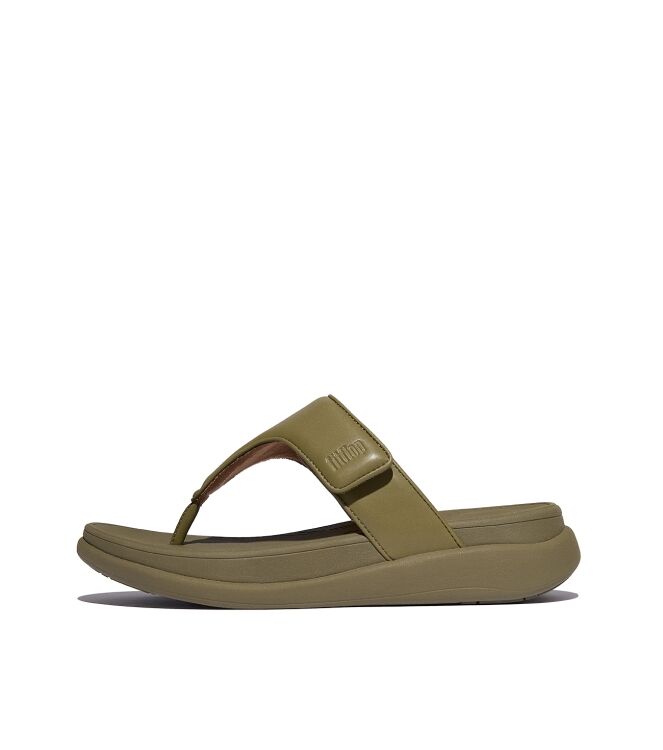 FitFlop f-mode go adjustable flatform toe-post sandals camo-green Direct leverbaar uit de webshop van www.meijerink-schoenen.nl/