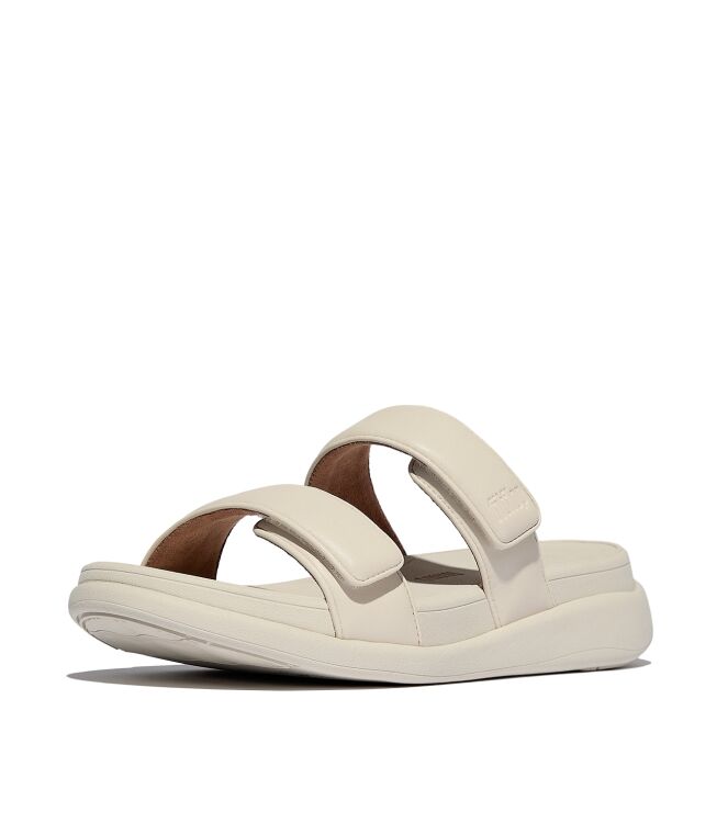 FitFlop  f-mode go adjustable flatform two-bar slides paris beige Direct leverbaar uit de webshop van www.meijerink-schoenen.nl/