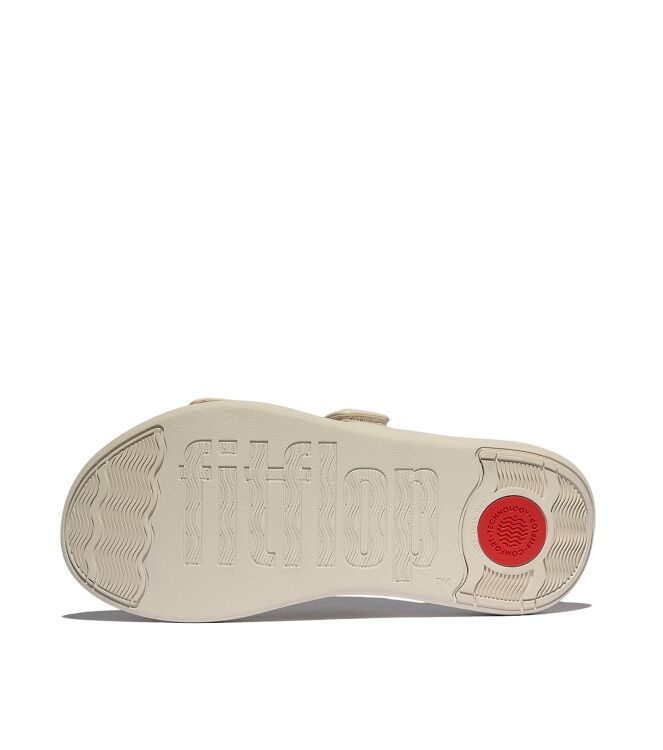 FitFlop  f-mode go adjustable flatform two-bar slides paris beige Direct leverbaar uit de webshop van www.meijerink-schoenen.nl/