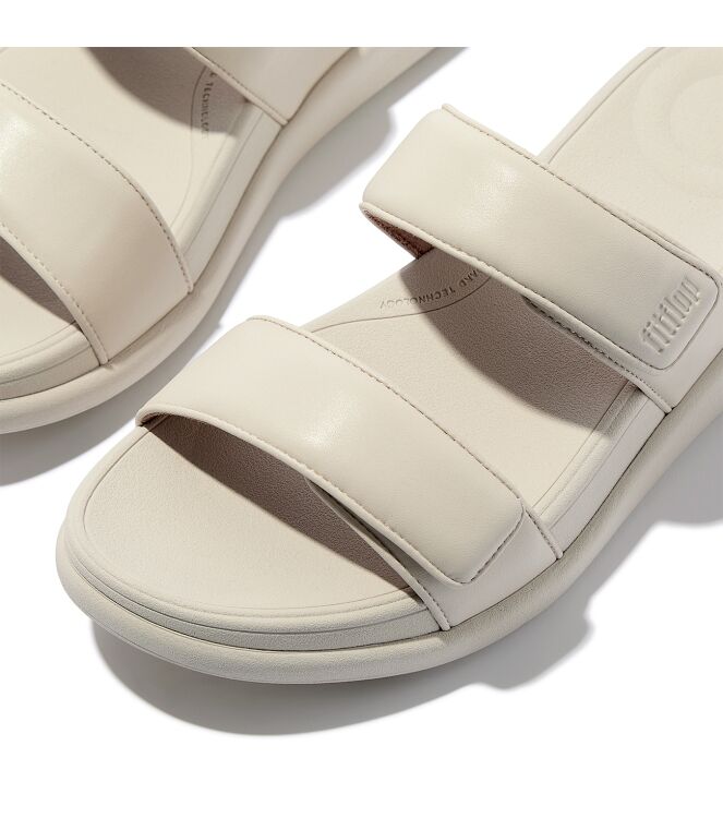 FitFlop  f-mode go adjustable flatform two-bar slides paris beige Direct leverbaar uit de webshop van www.meijerink-schoenen.nl/