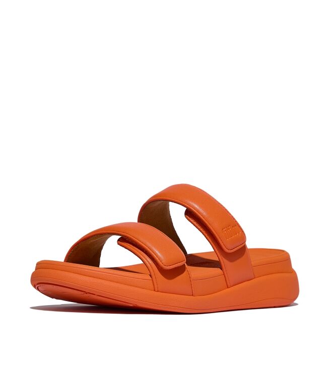FitFlop  f-mode go adjustable flatform two-bar slides satsuma Direct leverbaar uit de webshop van www.meijerink-schoenen.nl/