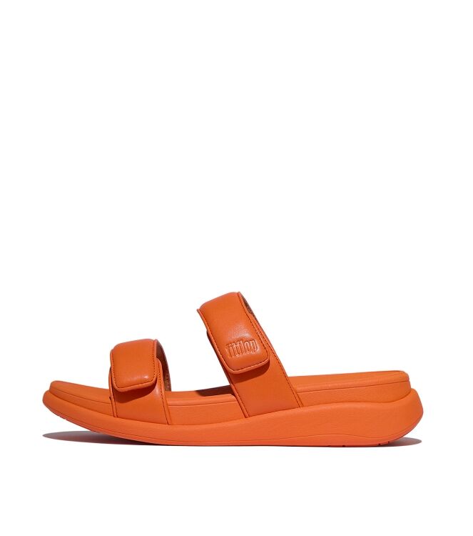 FitFlop  f-mode go adjustable flatform two-bar slides satsuma Direct leverbaar uit de webshop van www.meijerink-schoenen.nl/