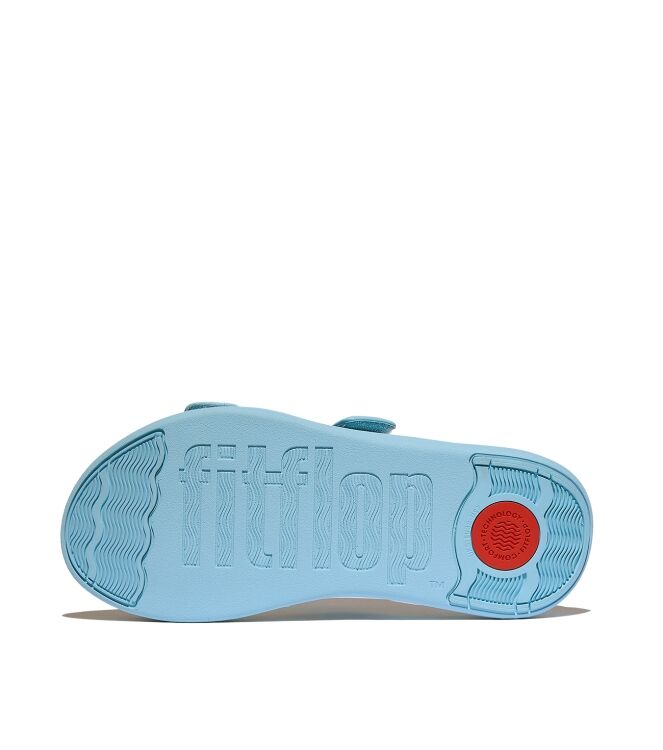 FitFlop  f-mode go adjustable flatform two-bar slides bondi blue Direct leverbaar uit de webshop van www.meijerink-schoenen.nl/