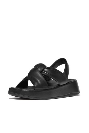 FitFlop F-Mode Knot Soft-Leather Flatform B/Strap Sandals 