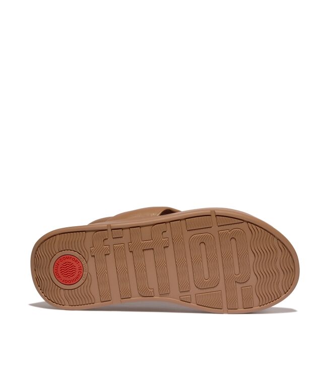 FitFlop f-mode knot soft-leather flatform b/strap sandals classic tan Direct leverbaar uit de webshop van www.meijerink-schoenen.nl/