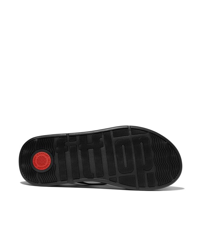 FitFlop f-mode leather flatform strappy back-strap sandals all black Direct leverbaar uit de webshop van www.meijerink-schoenen.nl/