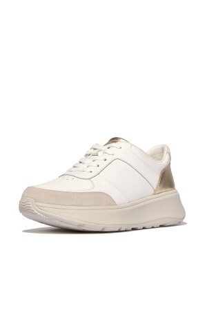 FitFlop F-Mode Leather/Suede/Metallic Flatform Sneakers 