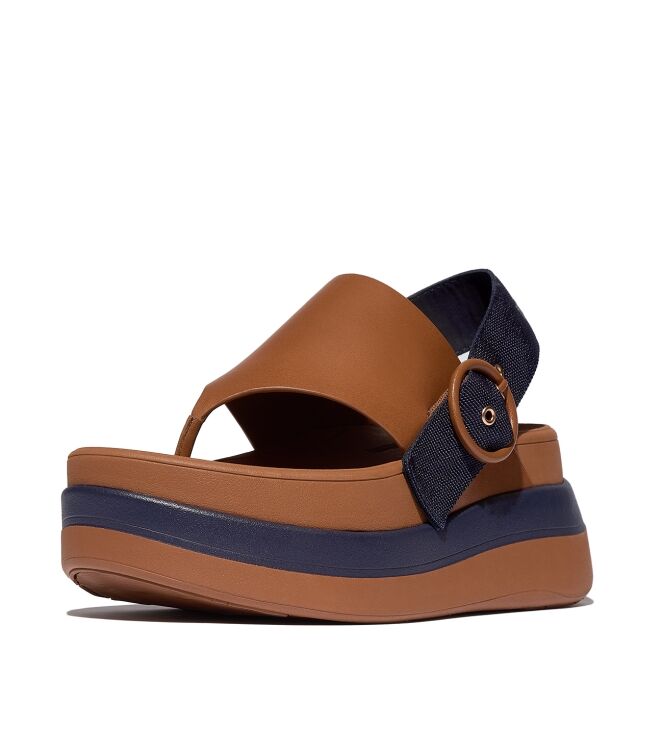 FitFlop f-mode x roksanda leather/webbing sandals tan/ink Direct leverbaar uit de webshop van www.meijerink-schoenen.nl/