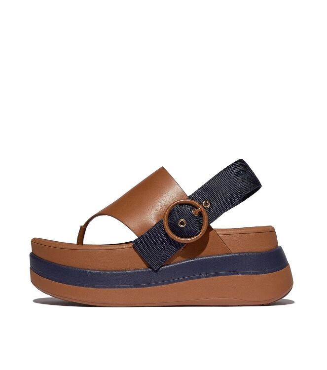 FitFlop f-mode x roksanda leather/webbing sandals tan/ink Direct leverbaar uit de webshop van www.meijerink-schoenen.nl/