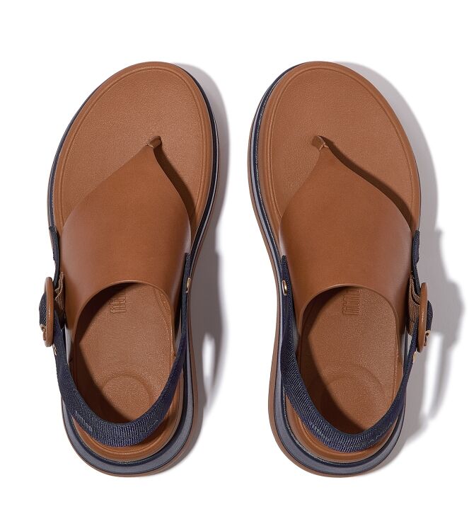 FitFlop f-mode x roksanda leather/webbing sandals tan/ink Direct leverbaar uit de webshop van www.meijerink-schoenen.nl/