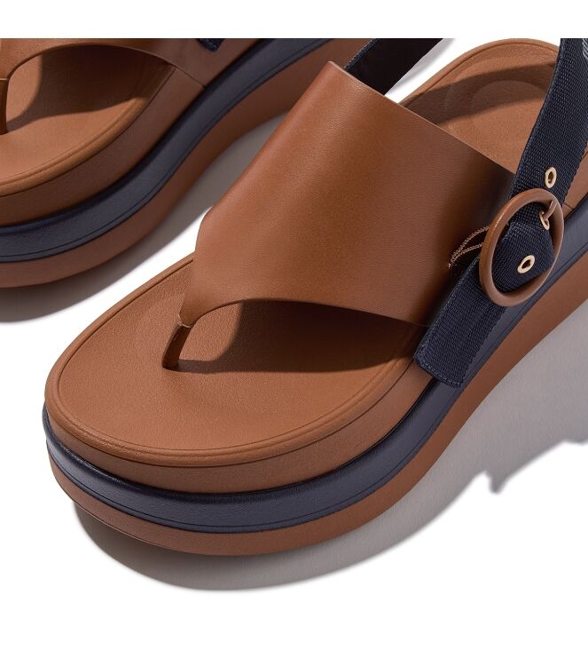 FitFlop f-mode x roksanda leather/webbing sandals tan/ink Direct leverbaar uit de webshop van www.meijerink-schoenen.nl/