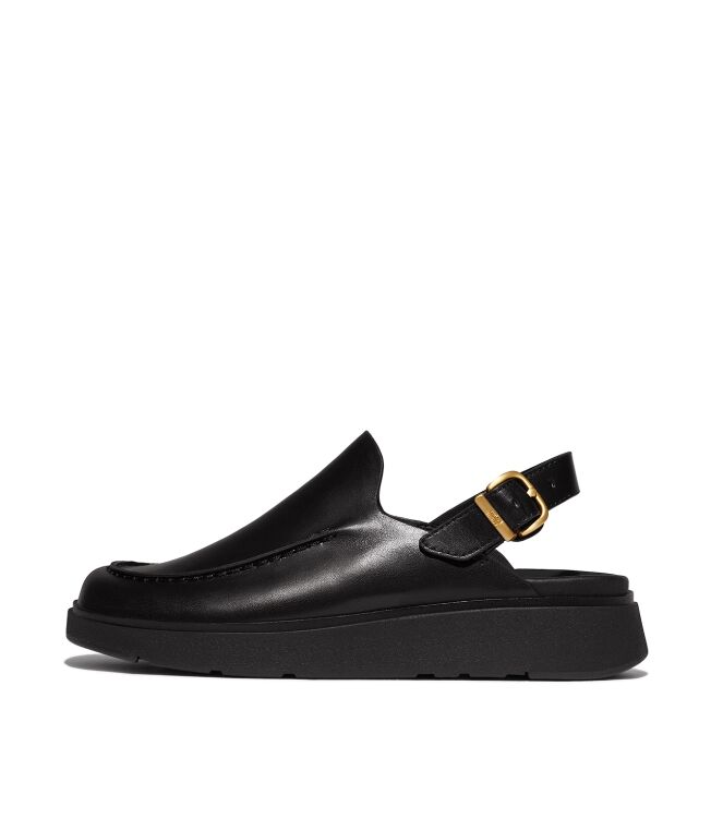 FitFlop gen-ff leather back-strap moc mules all black Direct leverbaar uit de webshop van www.meijerink-schoenen.nl/