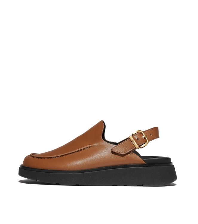 FitFlop gen-ff leather back-strap moc mules deep tan Direct leverbaar uit de webshop van www.meijerink-schoenen.nl/