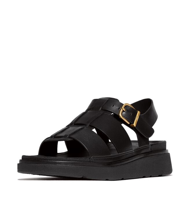 FitFlop<sup>TM</sup> gen-ff leather fisherman sandals all black Direct leverbaar uit de webshop van www.meijerink-schoenen.nl/
