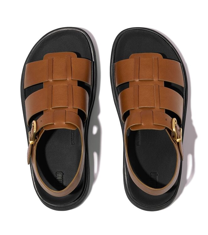 FitFlop gen-ff leather fisherman sandals deep tan Direct leverbaar uit de webshop van www.meijerink-schoenen.nl/