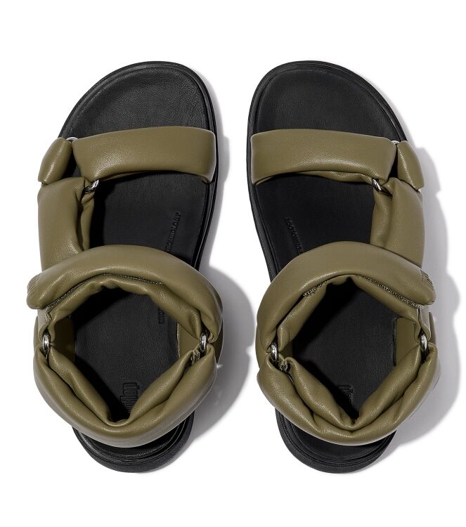 FitFlop gen-ff soft-leather back-strap sandals camo-green Direct leverbaar uit de webshop van www.meijerink-schoenen.nl/