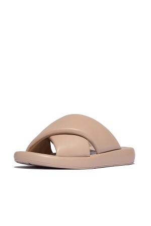 FitFlop Iqushion D-Luxe Padded Leather Cross Slides 