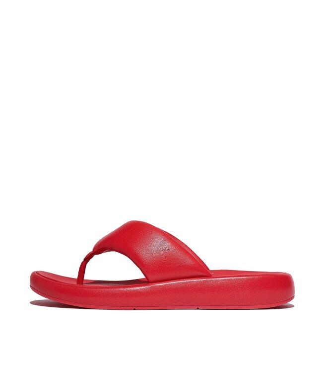 FitFlop iqushion d-luxe padded leather toe-post sandals flame scarlett Direct leverbaar uit de webshop van www.meijerink-schoenen.nl/