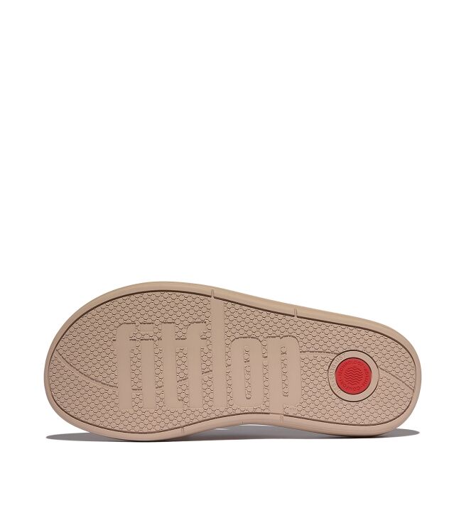 FitFlop iqushion d-luxe padded leather toe-post sandals classic beige Direct leverbaar uit de webshop van www.meijerink-schoenen.nl/