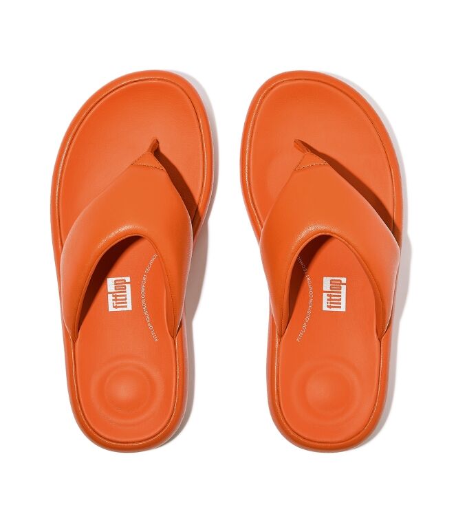 FitFlop iqushion d-luxe padded leather toe-post sandals satsuma Direct leverbaar uit de webshop van www.meijerink-schoenen.nl/