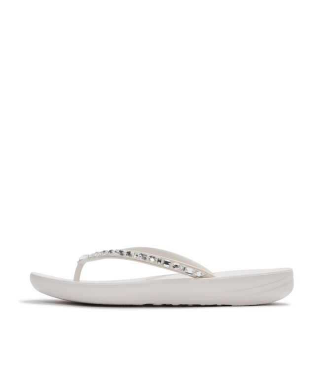 FitFlop iqushion multi-crystal ergonomic flip-flops urban white Direct leverbaar uit de webshop van www.meijerink-schoenen.nl/