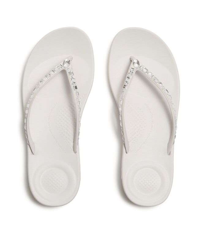 FitFlop iqushion multi-crystal ergonomic flip-flops urban white Direct leverbaar uit de webshop van www.meijerink-schoenen.nl/
