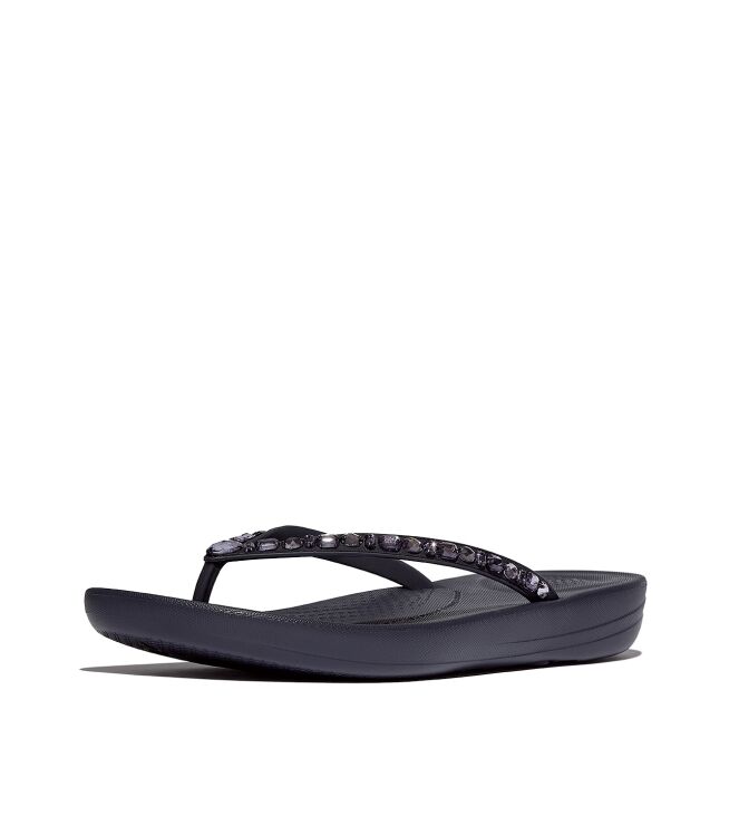 FitFlop iqushion multi-crystal ergonomic flip-flops midnight navy Direct leverbaar uit de webshop van www.meijerink-schoenen.nl/