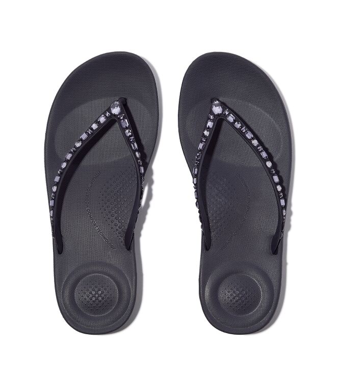 FitFlop iqushion multi-crystal ergonomic flip-flops midnight navy Direct leverbaar uit de webshop van www.meijerink-schoenen.nl/