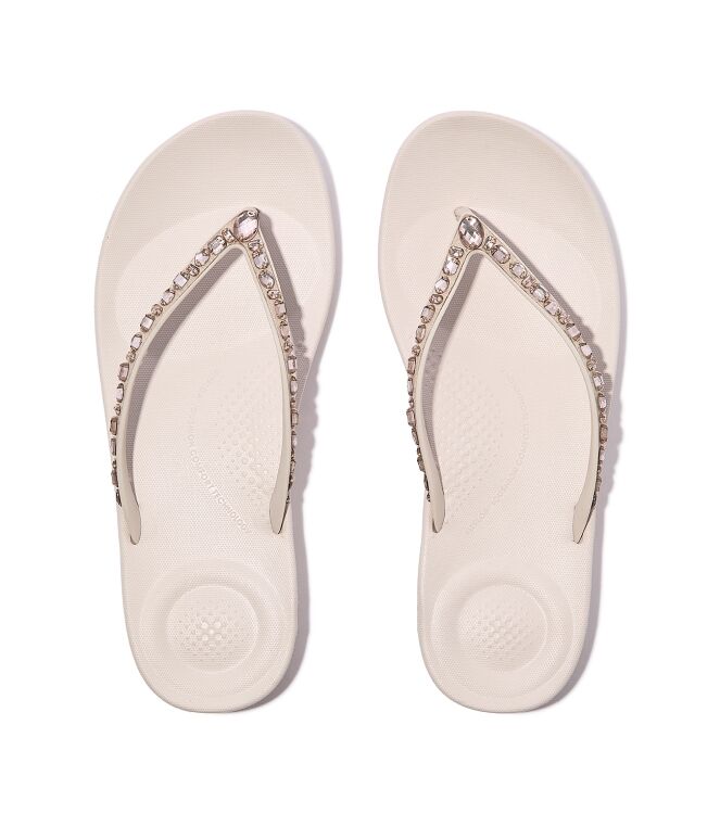 FitFlop iqushion multi-crystal ergonomic flip-flops nude rose Direct leverbaar uit de webshop van www.meijerink-schoenen.nl/