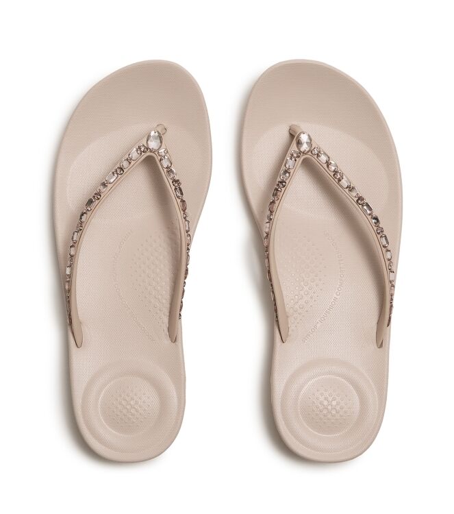 FitFlop iqushion multi-crystal ergonomic flip-flops all nude rose Direct leverbaar uit de webshop van www.meijerink-schoenen.nl/
