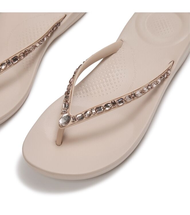FitFlop iqushion multi-crystal ergonomic flip-flops all nude rose Direct leverbaar uit de webshop van www.meijerink-schoenen.nl/
