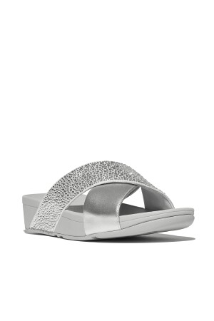 FitFlop Lulu Crystal-Mix  Metallic Cross Slides 