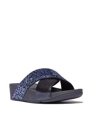 FitFlop Lulu Crystal-Mix  Metallic Cross Slides 
