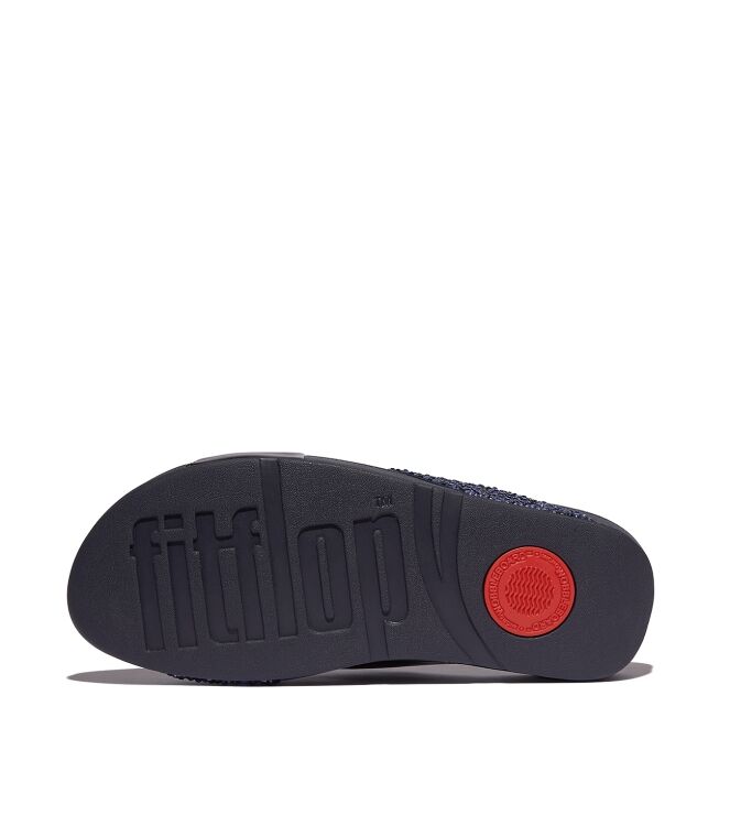 FitFlop lulu crystal-mix  metallic cross slides midnight navy Direct leverbaar uit de webshop van www.meijerink-schoenen.nl/