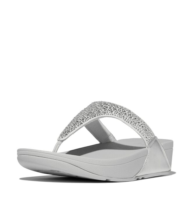 FitFlop lulu crystal-mix toe-post sandals silver Direct leverbaar uit de webshop van www.meijerink-schoenen.nl/
