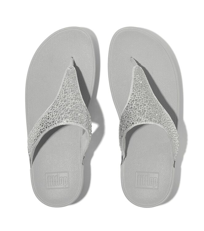 FitFlop lulu crystal-mix toe-post sandals silver Direct leverbaar uit de webshop van www.meijerink-schoenen.nl/