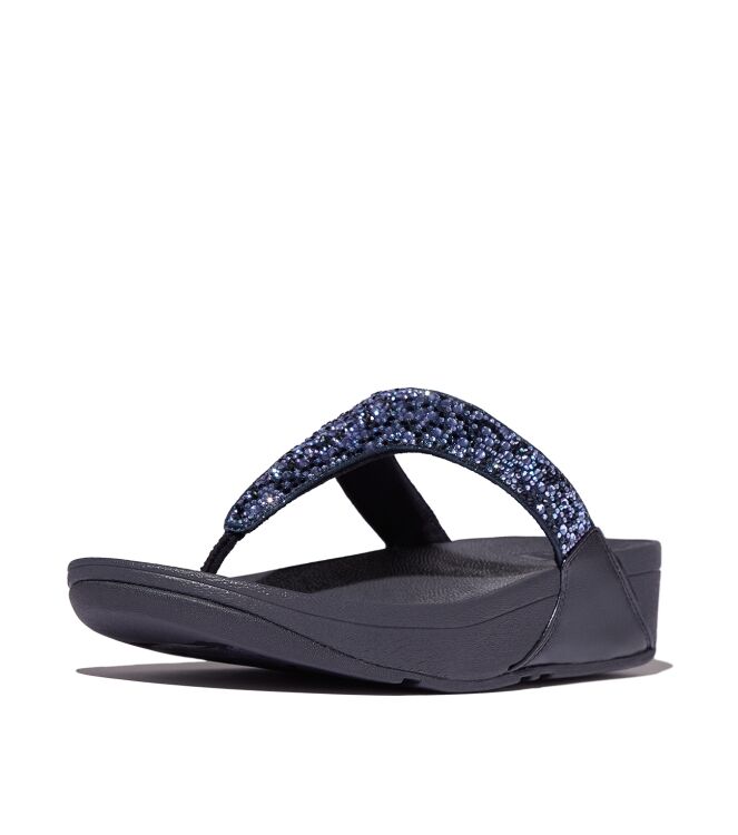 FitFlop lulu crystal-mix toe-post sandals midnight navy Direct leverbaar uit de webshop van www.meijerink-schoenen.nl/
