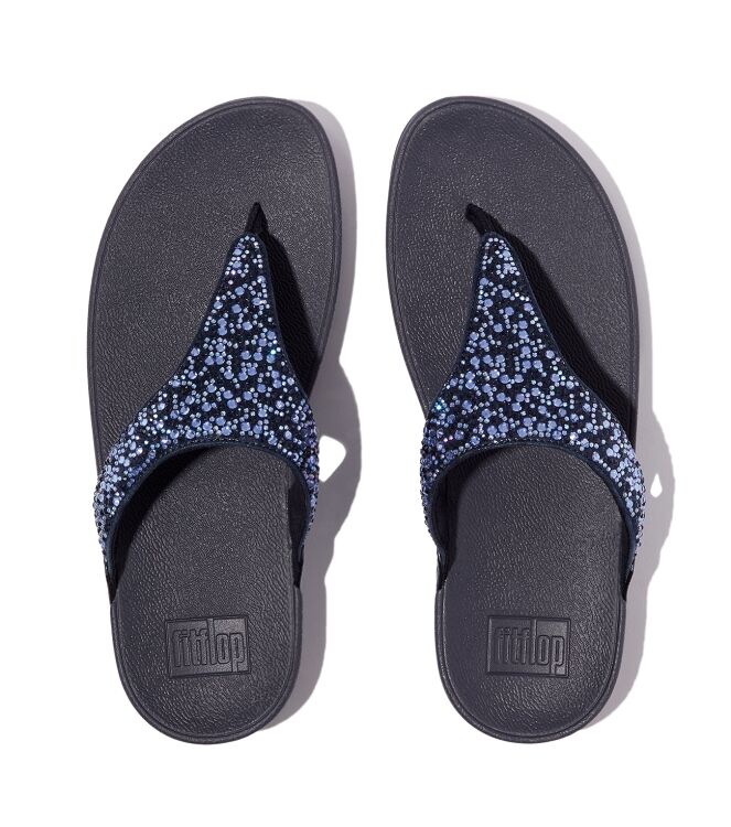 FitFlop lulu crystal-mix toe-post sandals midnight navy Direct leverbaar uit de webshop van www.meijerink-schoenen.nl/