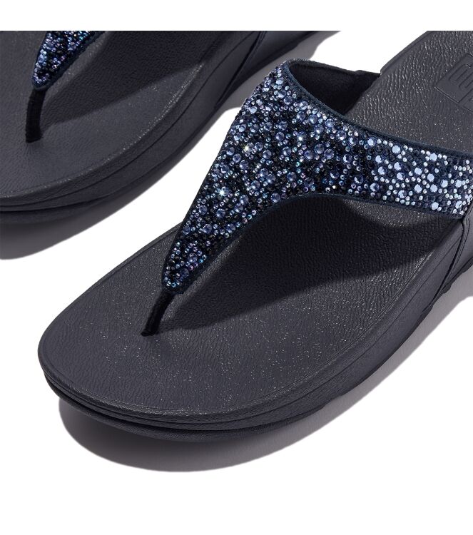 FitFlop lulu crystal-mix toe-post sandals midnight navy Direct leverbaar uit de webshop van www.meijerink-schoenen.nl/