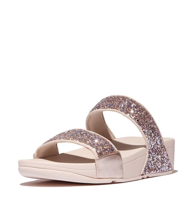 FitFlop lulu multi-tonal glitter slides nude rose mix Direct leverbaar uit de webshop van www.meijerink-schoenen.nl/
