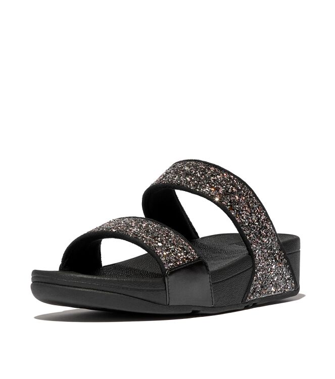 FitFlop lulu multi-tonal glitter slides black multi Direct leverbaar uit de webshop van www.meijerink-schoenen.nl/