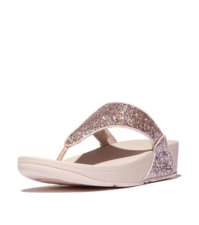 FitFlop<sup>TM</sup> lulu multi-tonal glitter toe-post sandals nude rose mix Direct leverbaar uit de webshop van www.meijerink-schoenen.nl/