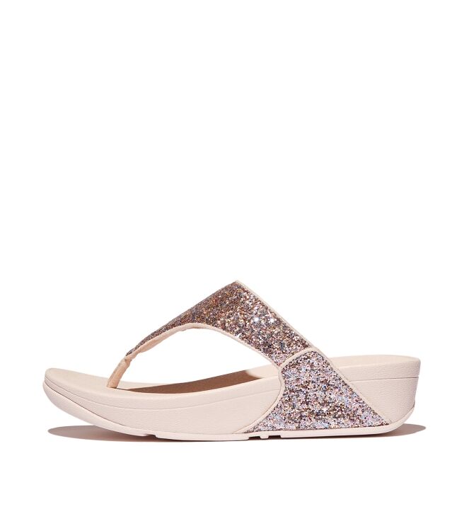 FitFlop<sup>TM</sup> lulu multi-tonal glitter toe-post sandals nude rose mix Direct leverbaar uit de webshop van www.meijerink-schoenen.nl/