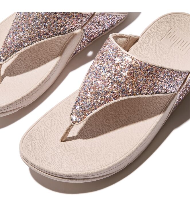 FitFlop<sup>TM</sup> lulu multi-tonal glitter toe-post sandals nude rose mix Direct leverbaar uit de webshop van www.meijerink-schoenen.nl/